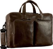 LEONHARD HEYDEN Leren business tas met laptopvak Porto RV-Aktenmappe 2 Fächer 7811 Graubraun donkerbruin
