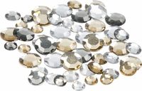 Merkloos Ronde strass steentjes diamanten - zilver mix - 1440x stuks - hobby materiaal - knutselen - zelf beplakken