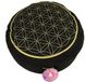 Yogi & Yogini naturals Meditatiekussen zwart/goud levensbloem opdruk 33 x 17cm