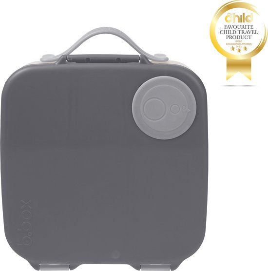 b.box Lunchbox | Jumbo Bentobox met 4 Vakken (2 Lekvrij), Afneembare Scheidingswand, Gelkoelelement | Ideaal voor School | Vanaf 3+ | Inhoud 2L