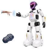 Robot jouet - Commande gestuelle - Télécommande - Visage LED lumineux - Rechargeable par USB