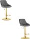 LEOBERT Set de 2 tabourets de bar AREX - velours gris / pied doré