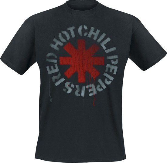Red Hot Chili Peppers Stencil Black Heren T-shirt - zwart - XXL