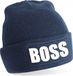 Bellatio Decorations Boss tekst muts / beanie - onesize - navy