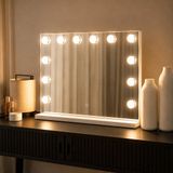 SensaHome Vanity Mirror Pro - Hollywood Make up Spiegel met Verlichting - Wit - 60x40cm