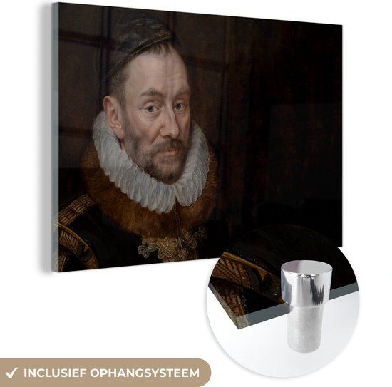 MuchoWow® Glass Painting 180x120 cm - Acrylic Glass Painting - Willem van Oranje - Old Masters - Art - Photo on Glass