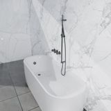 Fortifura Nebbio Ensemble de baignoire - mitigeur thermostatique - barre de glissière avec raccord mural intégré - tuyau de douche en métal - douchette à jet - combinaison de remplissage de baignoire - PVD - gunmetal brossé (anthracite)