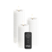 Delight Candles LED Blockkerzen Packung mit 3 Stück, Ø 5 x 10/12,5/15 cm Weiß