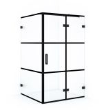 Maxaro Douchecabine Diamond 110x90cm 8mm Helder Veiligheidsglas met Zwarte Strepen Mat Zwart