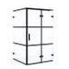 Maxaro Douchecabine Diamond 110x90cm 8mm Helder Veiligheidsglas met Zwarte Strepen Mat Zwart
