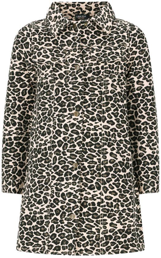 Like Flo winter jurk meisjes - blauwbeige - Mala - jeansknoop sluiting