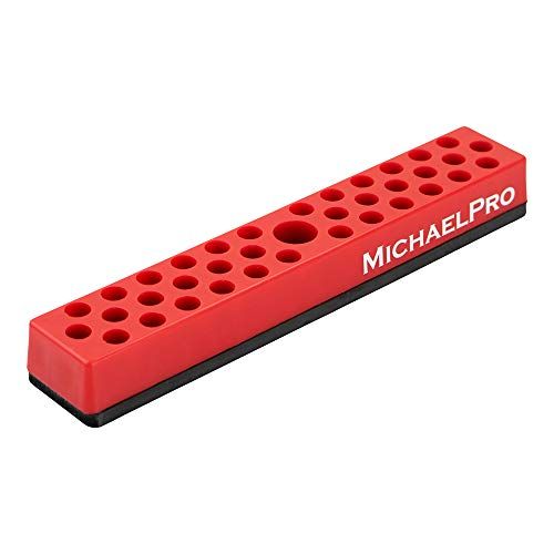 MichaelPro MP014004 36-delige magnetische zeskantbeetjeshouder, sterke magnetische basisbits organizer, magnetische gereedschaporganizer in rood