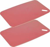 Excellent Houseware Planche à découper - 2x - Rose saumon - Plastique - 35 x 24 cm