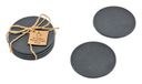 G. Wurm 5Five Onderzetters voor glazen - 4x stuks - rond - Leisteen - 10 x 0.8 cm
