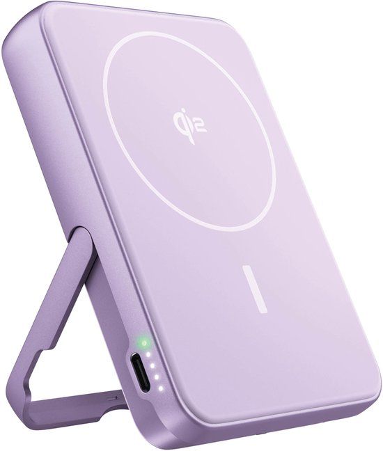 Fresh 'n Rebel Magnetische Powerbank 10000 mAh - MagSafe & Qi2 geschikt - Draadloze Powerbank iPhone & Android - USB-C - Dreamy Lilac