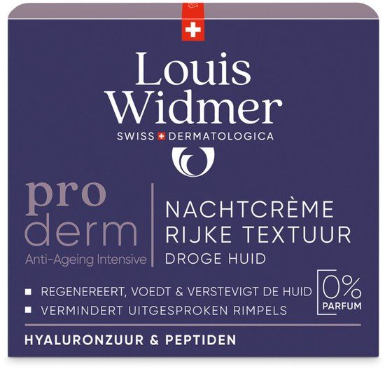 Louis Widmer Proderm Nachtcrème Rijke Textuur Zonder Parfum - 50 ml