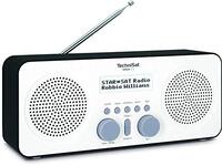 TechniSat VIOLA 2 draagbare DAB radio (DAB+, FM-luidspreker, hoofdtelefoonaansluiting, 2-regelig display, toetsbediening, klein, 1 Watt RMS) Stereo, LCD-display. wit/zwart