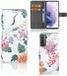 B2Ctelecom Samsung Galaxy S21 Plus Telefoonhoesje met Pasjes Bird Flowers