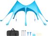 VEVOR Strandtent met Zonbescherming (UPF 50+) 6,1x4x2,8m, Blauw