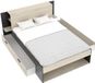 Vente-unique Bedframe hout zwart, natuurlijk licht 140 x 190 cm