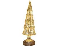 Annas Collection Kerstboompje glas led op batterij met timer 34x11 cm goud