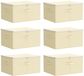 vidaXL Opbergboxen, 6 stuks. Vliesmateriaal, 43 x 34 x 23 cm, 33,6 liter, crème