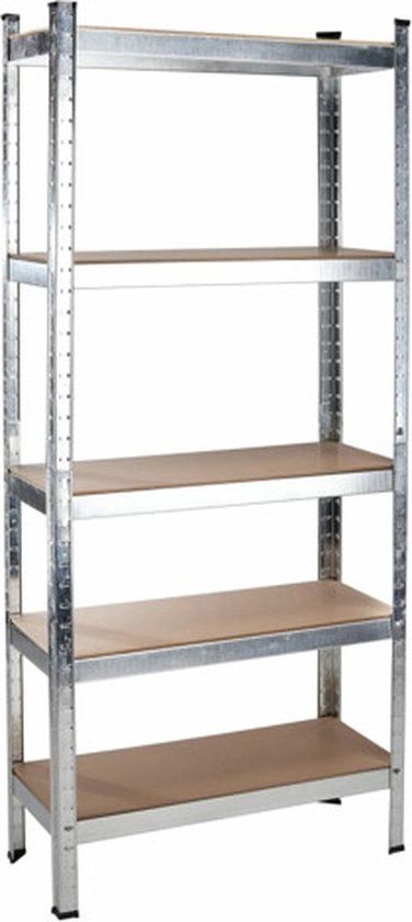 Stellingkast - 5 planken - 172 x 75 x 30 cm - Zilver - Industrieel