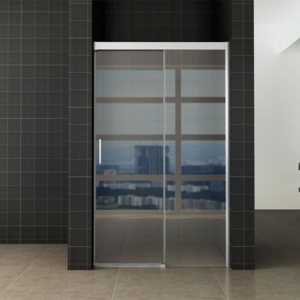 Wiesbaden Schuifdeur 110 x 200 cm Antikalk Helder Glas Chroom Profiel 8 mm Veiligheidsglas Softclose