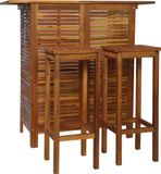 Syfax Acaciahout 3-delige Bartafel en -stoelenset