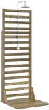 vidaXL Douche d'extérieur 225 cm Bois de pin Inox Naturel