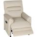 Fauteuil inclinable avec repose-pieds, chauffage, 8 points de massage et 5 modes, revêtement en velours, beige