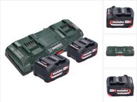Metabo basisset 2x Li-Power accupack 18 V 4.0 Ah CAS Li-Ion accu (2x 625027000) + ASC 145 DUO dubbele snellader (627495000)
