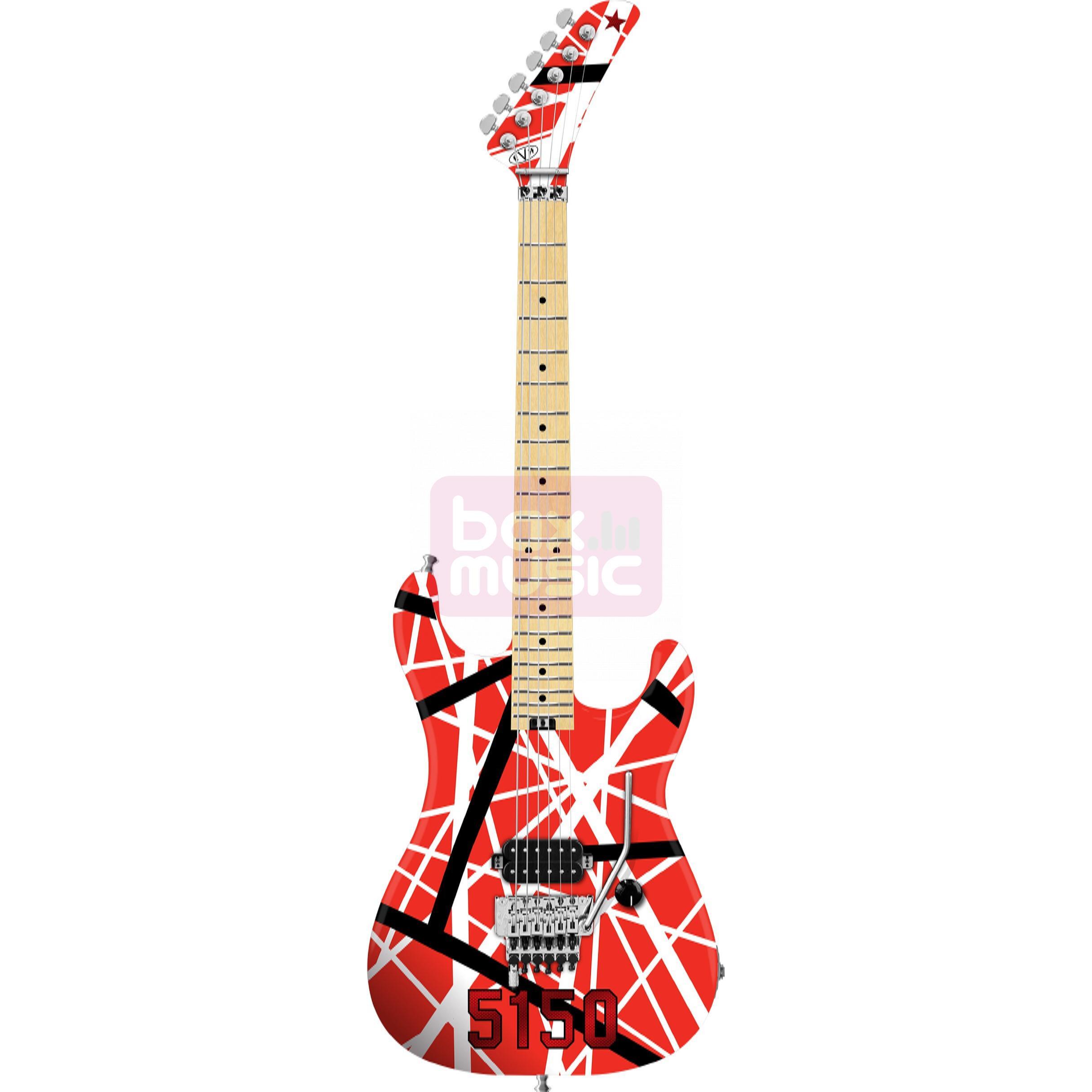 EVH Striped Series 5150 Red Black and White Stripes MN