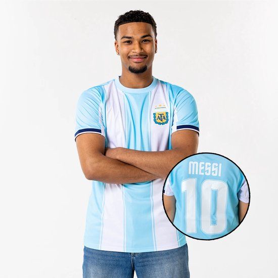 AFA Argentinië Messi Thuis Shirt Heren Blauw Polyester Korte Mouw