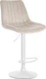 CLP Toni Barkruk - Met rugleuning - Verstelbaar - Velvet - Fluweel - wit/creme