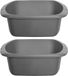 Whitefurze Afwasteil/afwasbak - 2 st - 7 liter - grijs - 32 x 28 x 13 cm