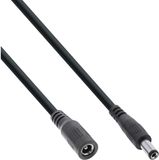 InLine DC verlengkabel | 5,5 x 2,5mm | max. 140W | AWG18 | zwart | 3 meter