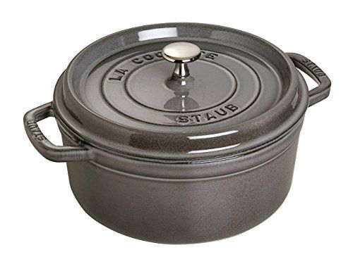 Staub Cocotte/braadpan - rond met deksel - 18 cm - 1.7 L - matzwart email - 0735533706296