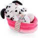 Nici Dalmatische Puppy Slaapt In Mand Met Teddybeer 12 Cm Veelkleurig