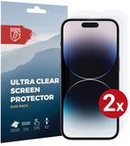 Rosso Screen Protector Ultra Clear Duo Pack Geschikt voor Apple iPhone 14 Pro