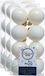 Decoris kleine kerstballen - 48x st - wol wit - 4 cm - kunststof - kerstversiering