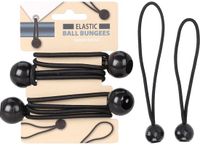 Merkloos / Sans marque Koopman International Elastiek spanners met bal - 4x stuks - zwart - 2 maten - Tentspanners - Dekzeilen - Spandoeken - Tentzeilen
