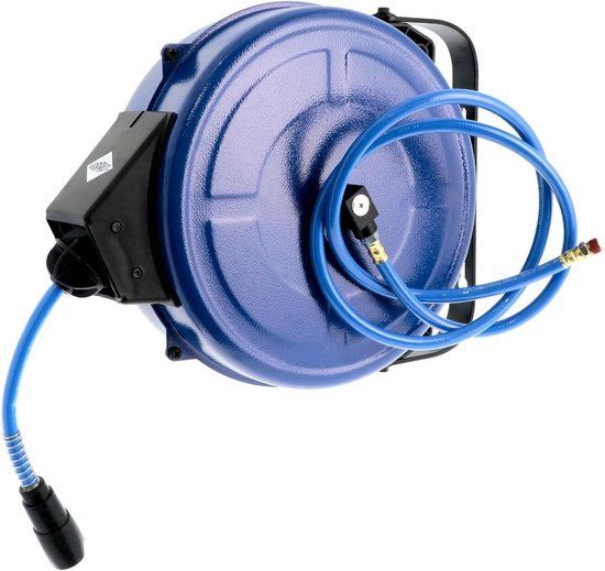 Airpress Luchtslanghaspel PU Wandmodel Zelfoprollend 1/4" Buitendraad 8 x 12 mm 20 m 15 bar