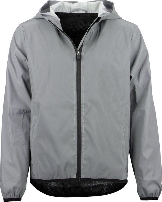 Avento Full Reflective Jas met Capuchon - Junior - Maat 164 - Zilver