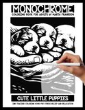 Monochrome Marta Frankson Monochrome Coloring Book For Adults: Cutie Little Puppies