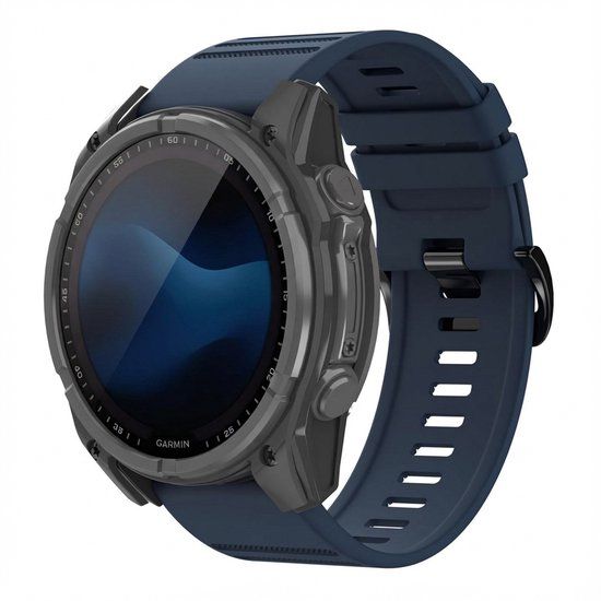 imoshion Stripe Siliconenbandje - Geschikt voor Garmin 26 mm aansluiting - Donkerblauw