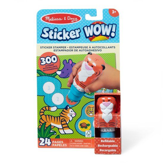 Melissa & Doug Sticker WOW! Activiteitenboek – Met stickerstempel Tijger