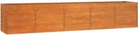 vidaXL bac à plantes surélevé, couleur rouille, 400x80x77 cm, acier Corten