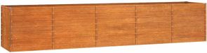 vidaXL bac à plantes surélevé, couleur rouille, 400x80x77 cm, acier Corten