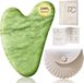 oCreon Chris Gua Sha Face Tools-Xiuyan Jade Gua Sha Stone for Face Massage, Jawline Sculpting & Reduce Bags with Silicone Case (Green)